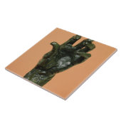 Grote linkerhand (brons) tegeltje (Zijkant)