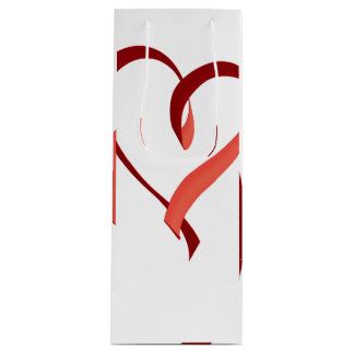 Grote lint hart wijnfles cadeautas