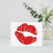 Grote lippen kussen grote lippen briefkaart (Staand voorkant)