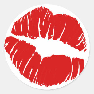 Grote lippen kussen grote lippen ronde sticker