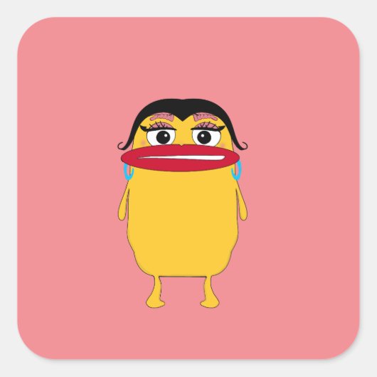 Grote lippen Lady Sticker (Voorkant)