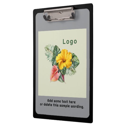 Grote Logo Bedrijf Merk Grijs Klembord (Links)