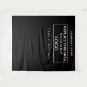 Grote Logo Bedrijfsnaam Slogan Black Achtergrond Wandkleed (Voorkant (horizontaal))