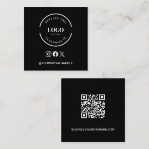 Grote Logo Website Sociale Pictogrammen Aangepast Vierkante Visitekaartje