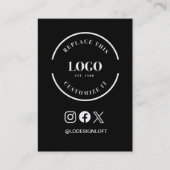 Grote Logo Website Sociale Pictogrammen Aangepast  Visitekaartje (Voorkant)