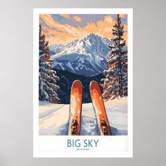 Grote lucht kunstprint - Skiposter 1 Poster (Voorkant)