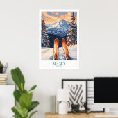Grote lucht kunstprint - Skiposter 1 Poster (Thuiskantoor)