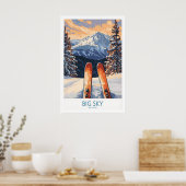 Grote lucht kunstprint - Skiposter 1 Poster (Keuken)