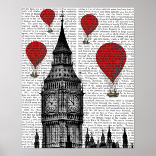 Grote luchtballonnen van Ben en Red Hot Air Poster