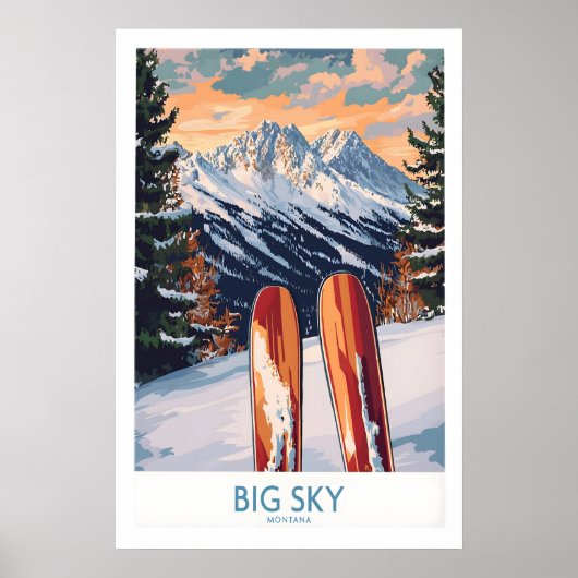 Grote luchtmuurkunst Ski-poster 1 Poster (Voorkant)