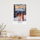 Grote luchtmuurkunst Ski-poster 1 Poster (Keuken)