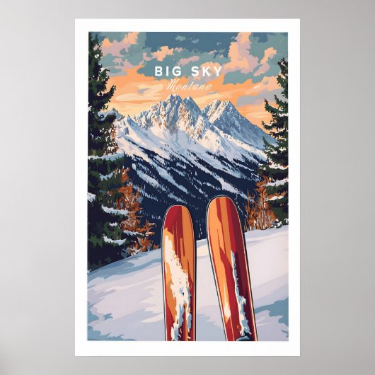 Grote luchtmuurkunst Ski Print 1 (Voorkant)