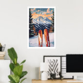Grote luchtmuurkunst Ski Print 1 (Thuiskantoor)