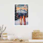 Grote luchtmuurkunst Ski Print 1 (Keuken)