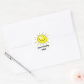 Grote Luisterende Zonneschijn Leraar Aanmoediging Ronde Sticker (Envelop)