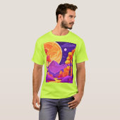 Grote Maan & Cartoon Trees Art T-shirt (Voorkant volledig)