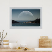 grote maan over het zee poster (Keuken)