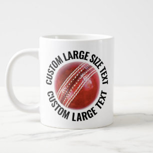 Grote Maat Gepersonaliseerde Tekst Cricket Bal Aan Koffiekop