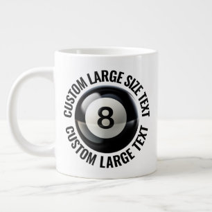 Grote maat gepersonaliseerde tekst Reuzen 8 bal mo Koffiekop