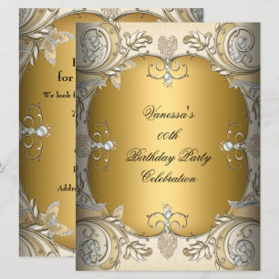 Grote Maat Verjaardagsfeest Sepia Koffie Goud Kaart