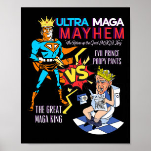 Grote Maga Koning Donald Trump Biden USA Ultra Mag Poster