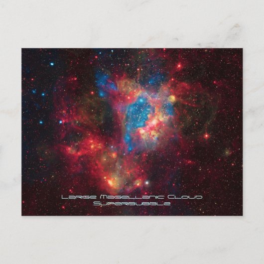 Grote Magellanic Cloud Superbubble in Nebula N44 Briefkaart (Voorkant)
