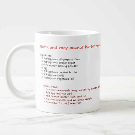 Grote magnetron Mok (pindakaas Mok cake recept) (Links)