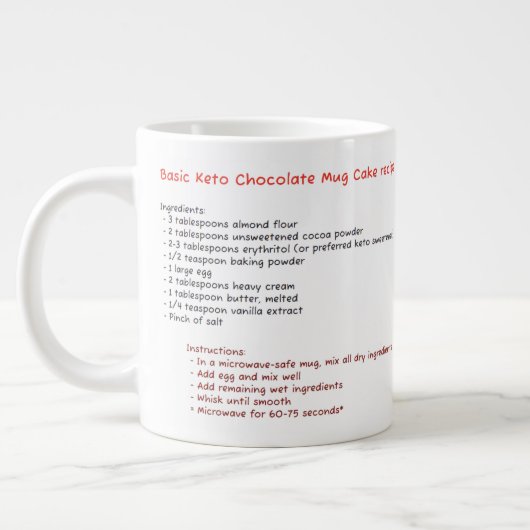 Grote magnetronbeker (Chocolade Keto Mug Cake Rece Koffiekop (Links)