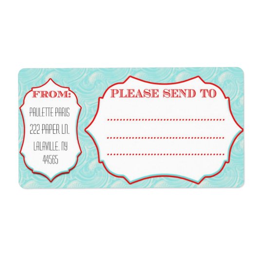 Grote mailinglabels Aqua Wave Etiket (Voorkant)