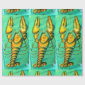 grote maïskreeften op groen verpakkingspapier cadeaupapier (Vlak)