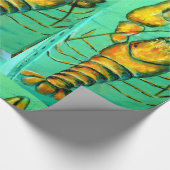 grote maïskreeften op groen verpakkingspapier cadeaupapier (Hoek)