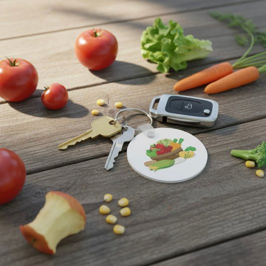 Grote mand met groenten sleutelhanger