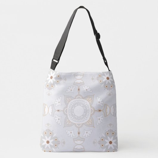 Grote, Mandala gepatenteerde Cross-Body Canvas tas (Achterkant)