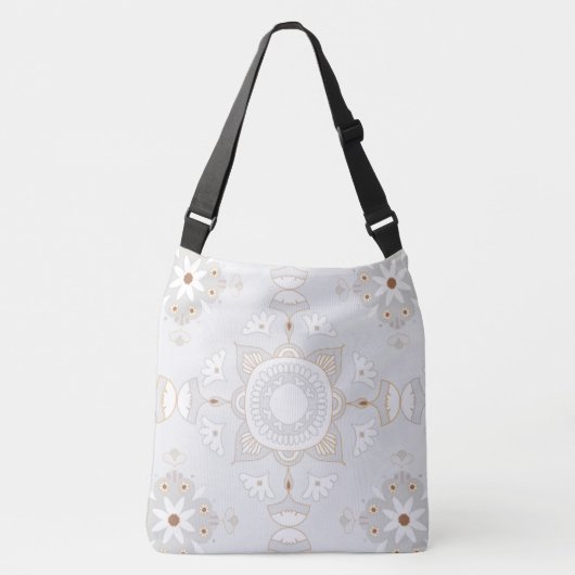 Grote, Mandala gepatenteerde Cross-Body Canvas tas (Voorkant)