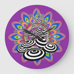 Grote Mandala Magic Mushroom paarse wandklok