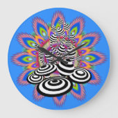 Grote Mandala Magic Mushroom wandklok (Voorkant)