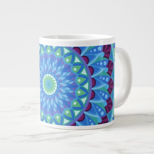 Grote Mandala Midnight Dreams Oversized Zen Koffiekop (Voorkant rechts)