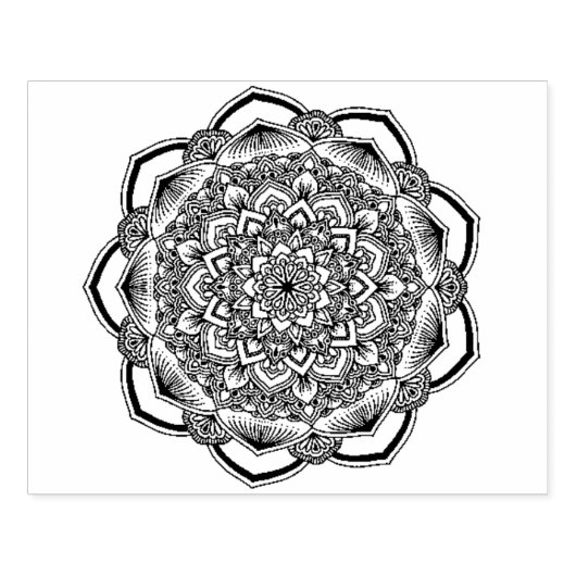 Grote Mandala Rubberstempel (Afrduk)