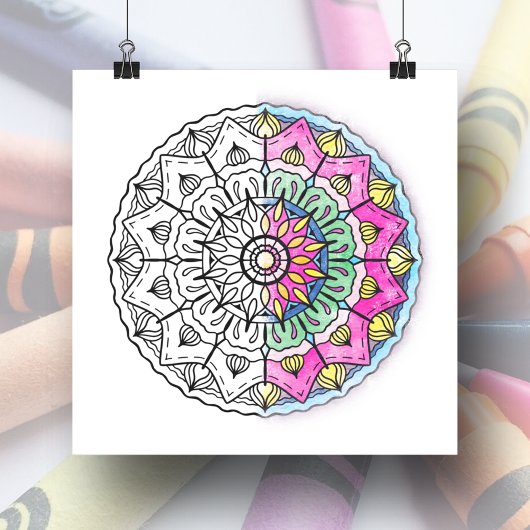 Grote Mandala volwassen kleuring Poster