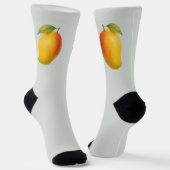 Grote Mango, Zoet Fruit en Naam op Grijs Sokken (Gebogen)
