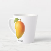 Grote Mango, Zoete Vrucht en Naam Latte Mok (Linkerhoek)