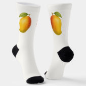 Grote Mango, Zoete Vrucht en Naam op Wit Sokken (Gebogen)