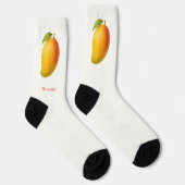 Grote Mango, Zoete Vrucht en Naam op Wit Sokken (Rechts)