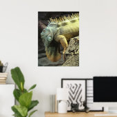 Grote mannetjes Iguana spp. Poster (Thuiskantoor)