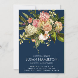 Grote Marine Bloemen Begrafenis Aankondiging