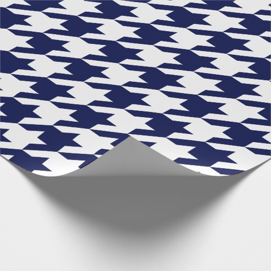 Grote marineblauw en witte hond cadeaupapier (Hoek)