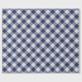 Grote marineblauw Gingham controleert patroon Geom Cadeaupapier (Vlak)