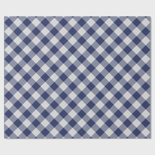 Grote marineblauw Gingham controleert patroon Geom Cadeaupapier (Vlak)