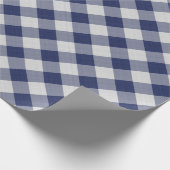 Grote marineblauw Gingham controleert patroon Geom Cadeaupapier (Hoek)
