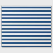 Grote marinepatroon en witte striped lijnpatroon cadeaupapier (Vlak)